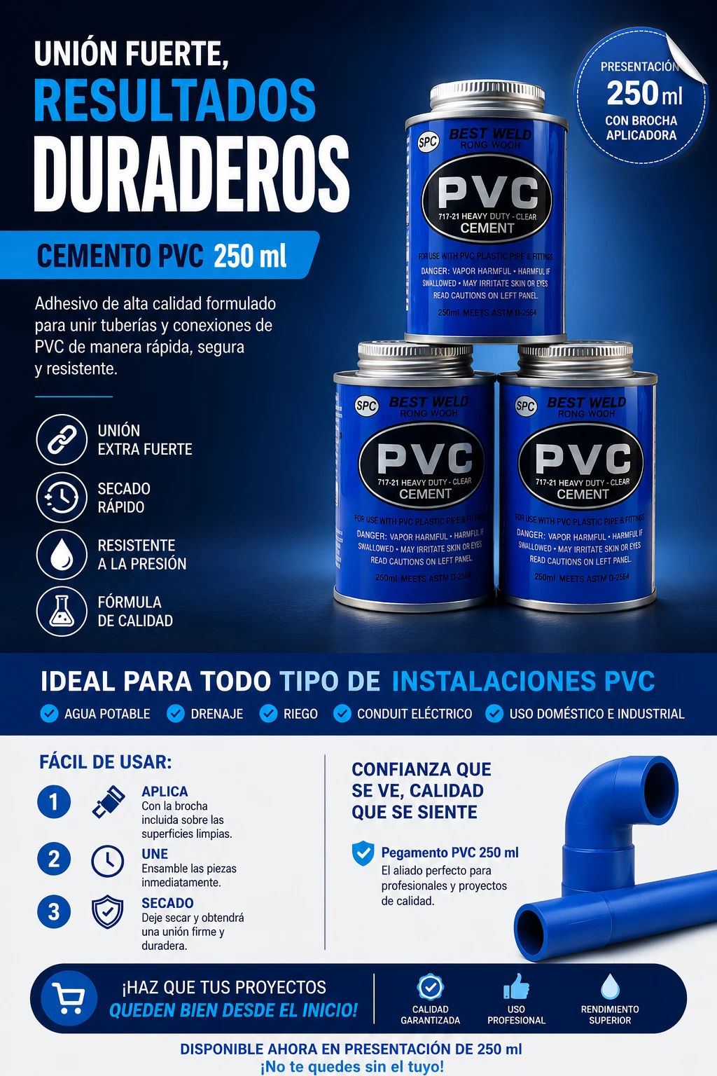 Pagamento PVC 250ml's foto | Los Cortina |  BizneCubano